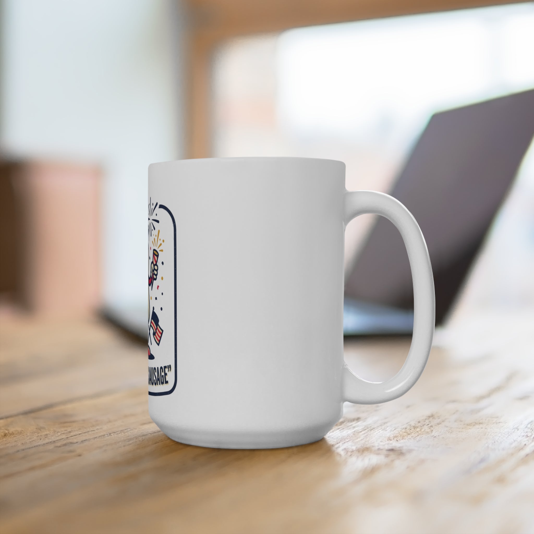 Star-Spangled Sausage 15oz Mug — Patriotic Fourth of July Coffee Cup