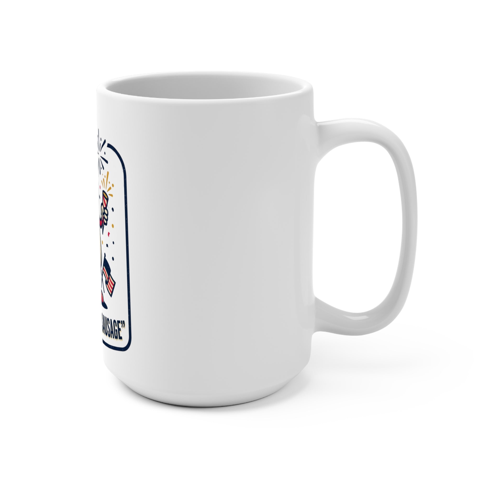 Star-Spangled Sausage 15oz Mug — Patriotic Fourth of July Coffee Cup