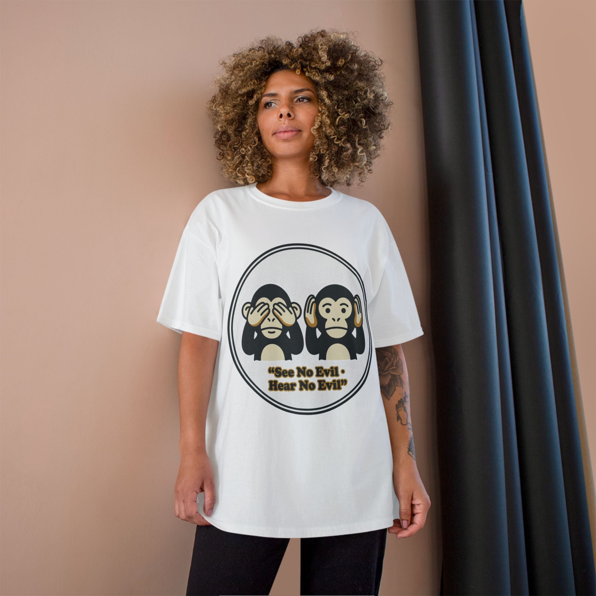 See No Evil Hear No Evil Monkey T-Shirt — Cute Cartoon Graphic Tee