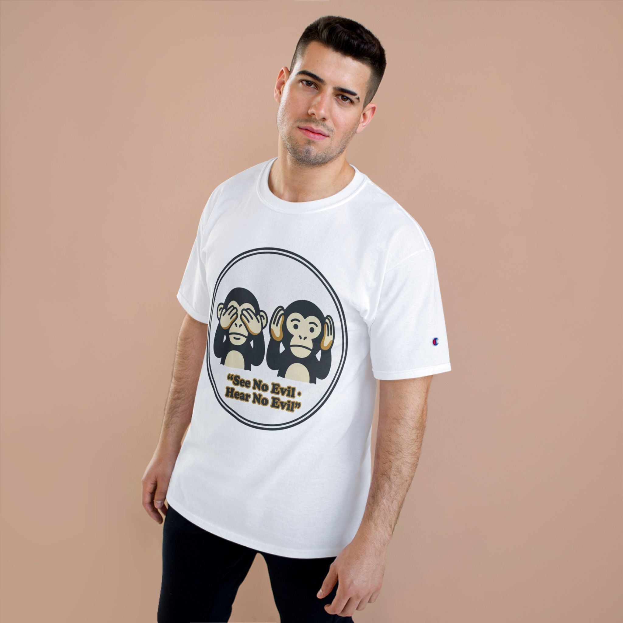 See No Evil Hear No Evil Monkey T-Shirt — Cute Cartoon Graphic Tee