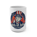 4th of July Ceramic Mug – 'It's a Blast' Patriotic Uncle Sam 15oz